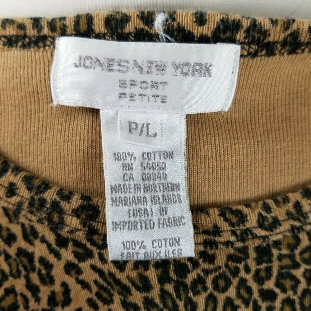 Jones NY Leopard Dress Size Large Petite stretch - Picture 5 of 5